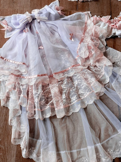 Blue / Purple & Pink Big Bow Head Veil