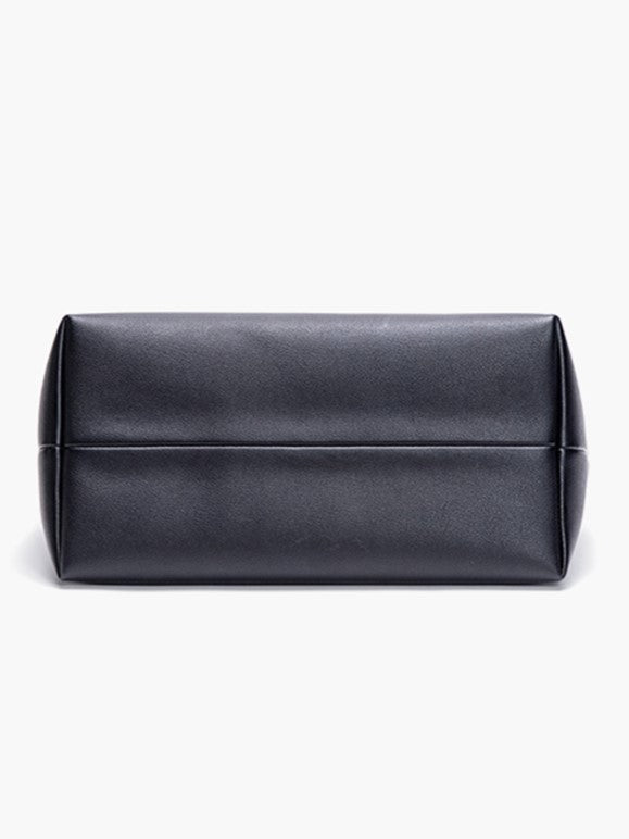 Black Minimalist Soft-Sided One-Shoulder Tote Bag - Spacious And Stylish