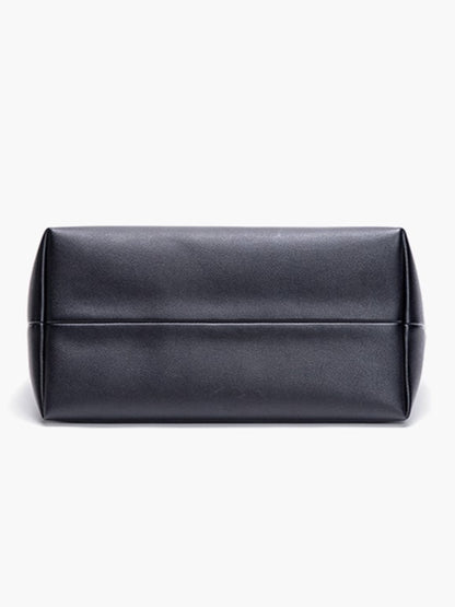 Black Minimalist Soft-Sided One-Shoulder Tote Bag - Spacious And Stylish