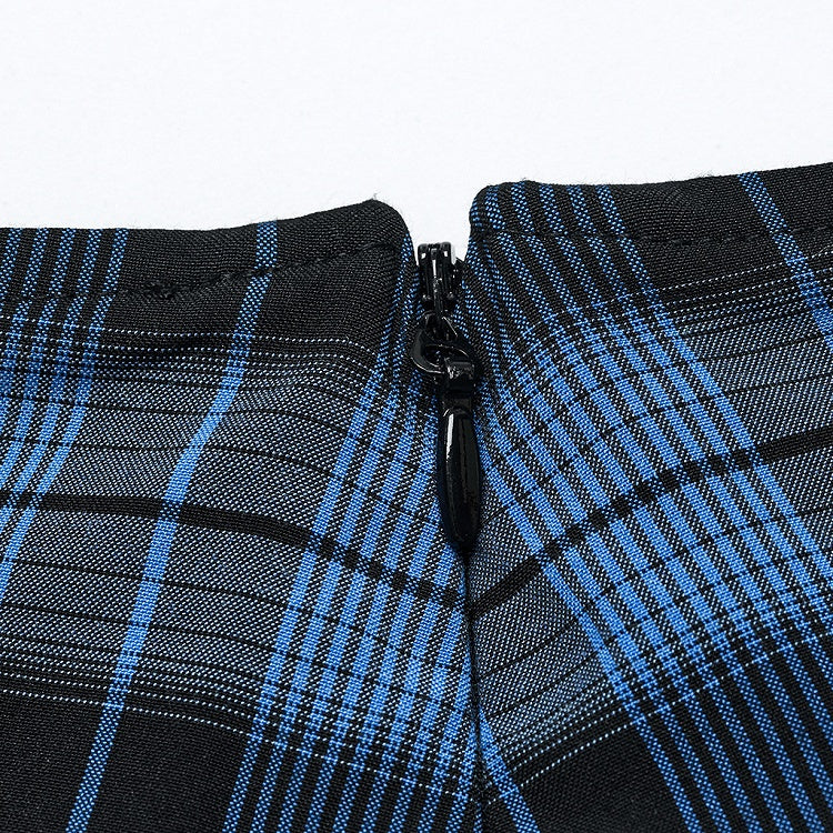 Black and Blue Sweet Punk Pleated Skirt