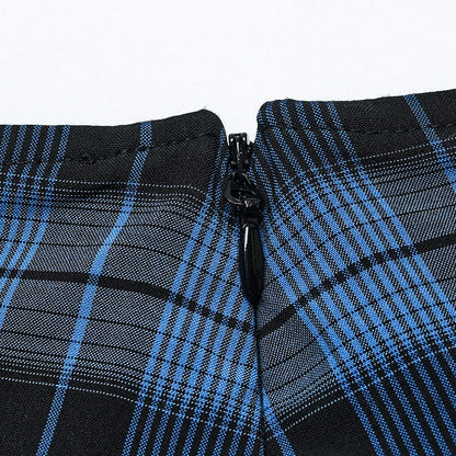 Black and Blue Sweet Punk Pleated Skirt