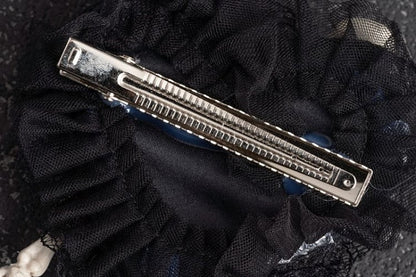 Gothic Skeleton Black Lace Hairclip