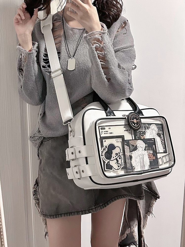Kitty Decorated Large Capacity Crossbody Ita Bag White/Silver/Brown/Black/Blue/Yellow