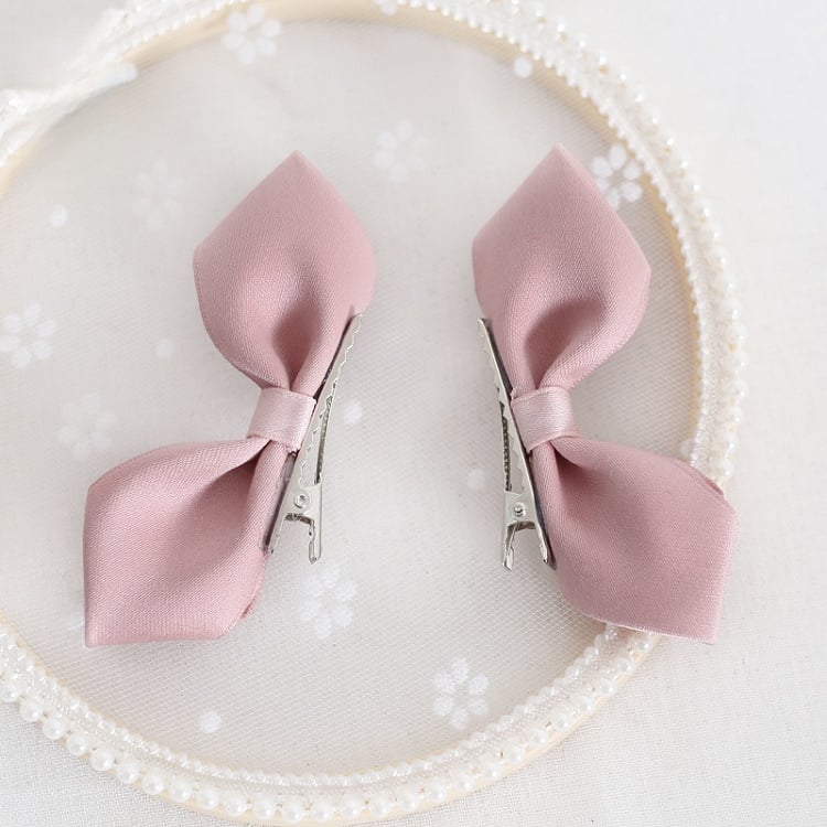Dusty Pink / Dusty Blue A Pair of Sweet Bowknot Hairclips