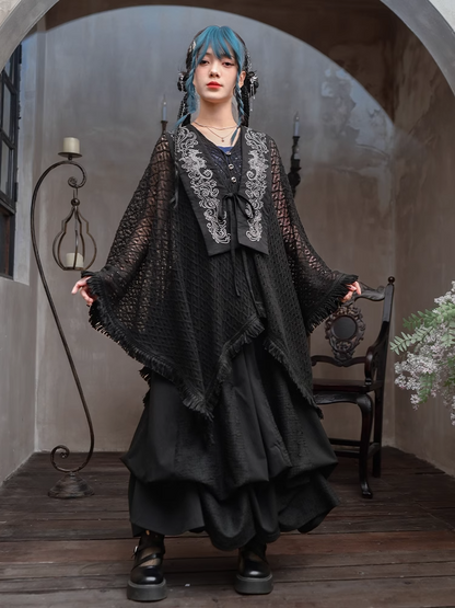 Black Ankle Length Bubble Skirt