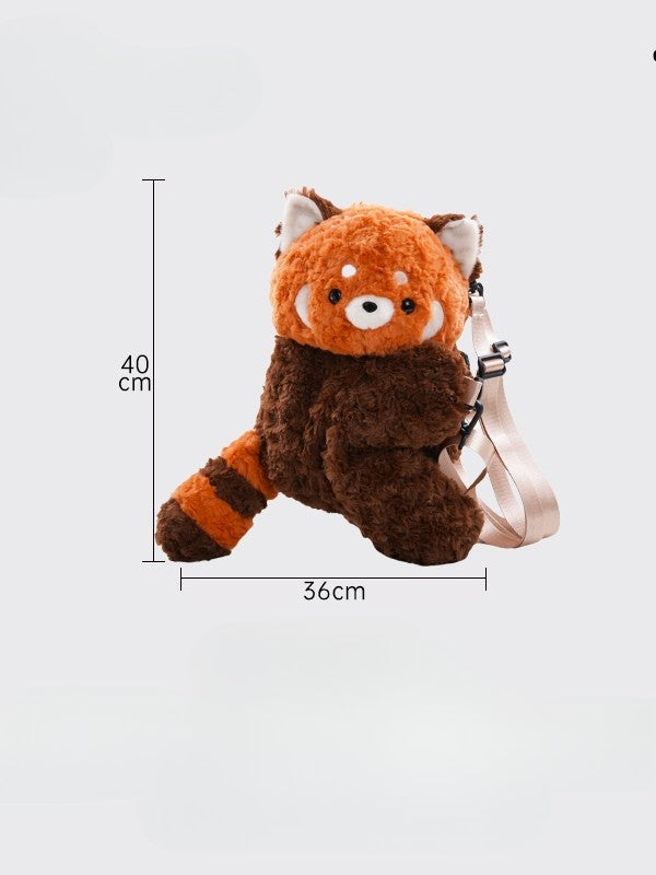 Cute Red Panda Brown 40cm Plush Backpack/Crossbody Bag