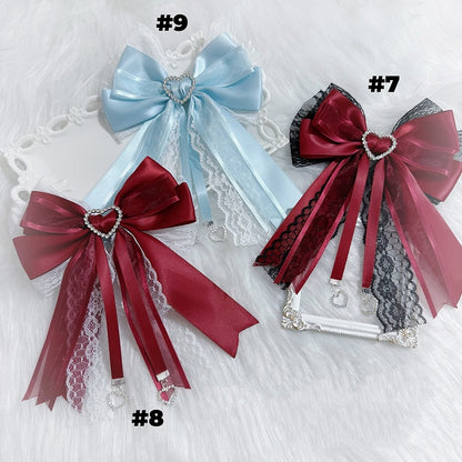 13 Options Jirai Kei Heart Charm Big Bow Brooch