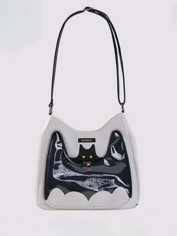 White Bat Design Crossbody Ita Bag