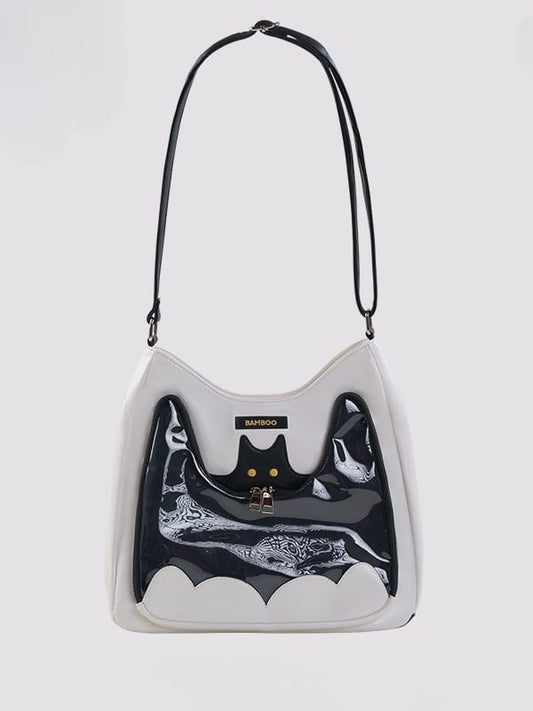White Bat Design Crossbody Ita Bag