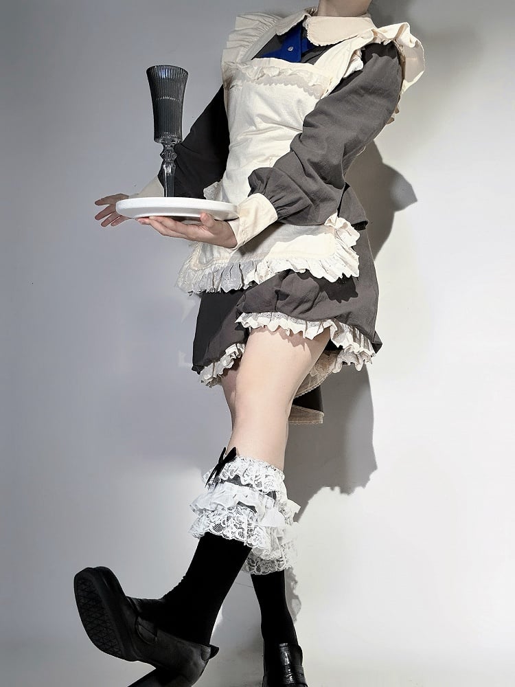 Ouji Lolita Dark Gray Shorts + Corset Belt + Detachable Train