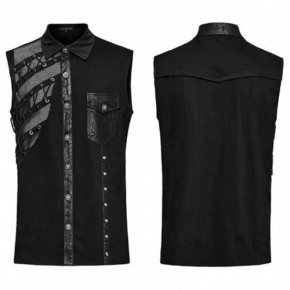Punk Asymmetric Sleeveless Shirt