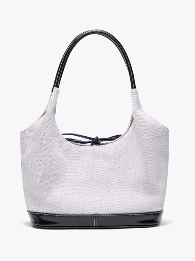 Chic Minimalist Large Capacity White Canvas Tote Bag