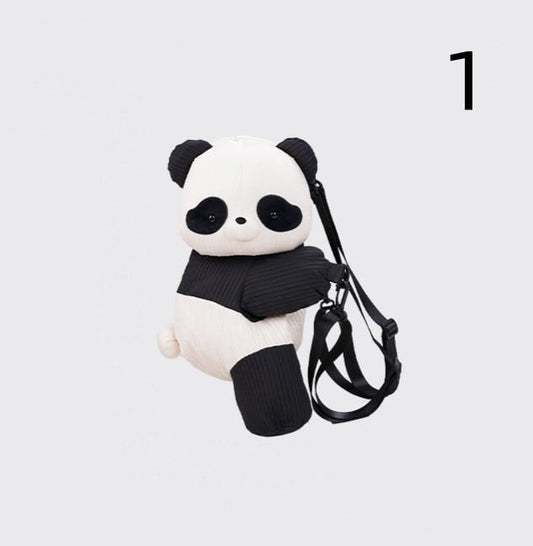 Kawaii Panda Black & White Plus Size Backpack/Crossbody Bag