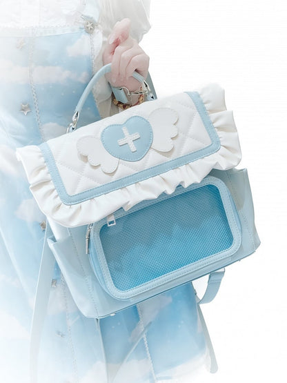 Blue & White Tenshi Kaiwai Doll Bag Ita Backpack