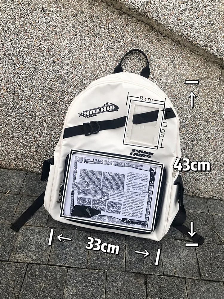 Large Capacity Daily Star Decoration Green Ita Backpack - Comes with Adjustable Strap