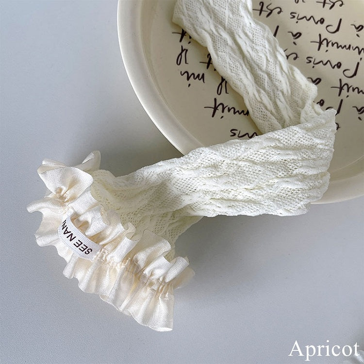 5 Color Options Floral Pattern Lace Trim Underknee Stockings