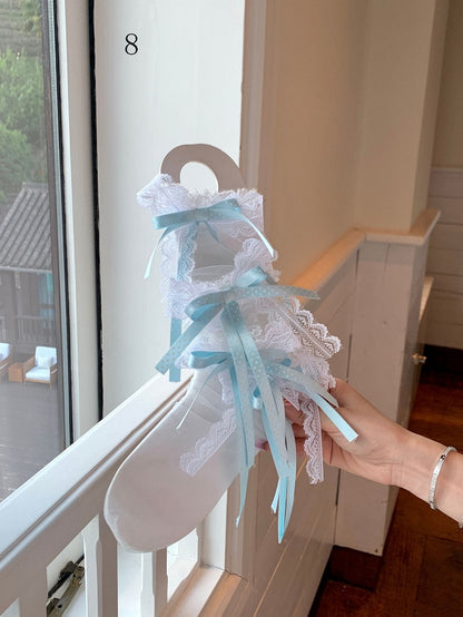 Purple/Black/Pink/White/Green/Lace Bowknot Socks