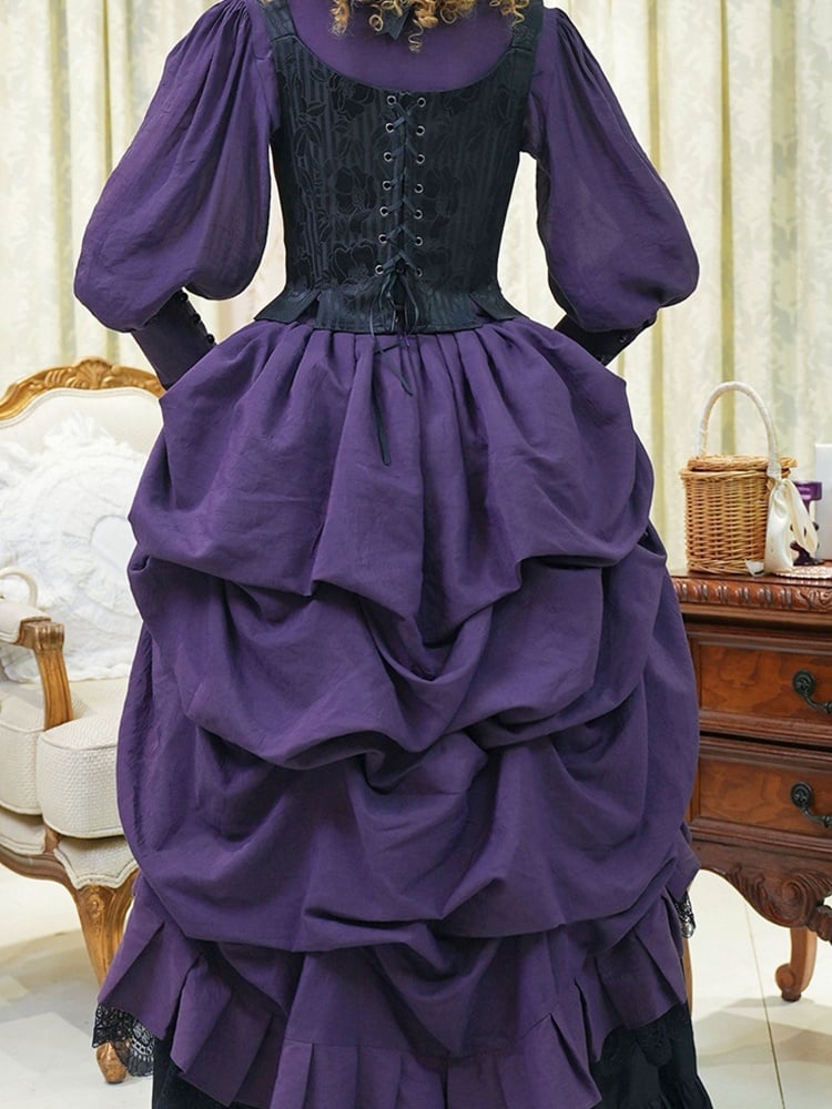 Clearance - Size M for Waist 72CM Victorian Bustle Historical Costume Skirt