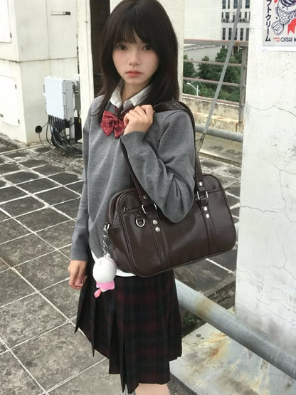 Brown JK Uniform Bag – 3 Ways to Wear: Crossbody, Shoulder, or Hand