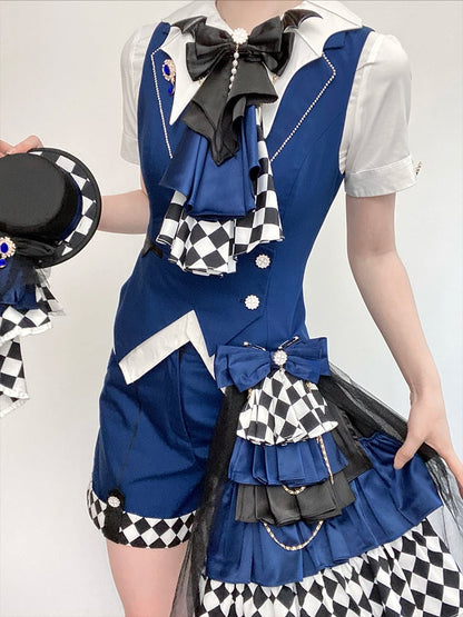 Bat Wing-shaped Collar White Ouji Lolita Short Sleeves Shirt