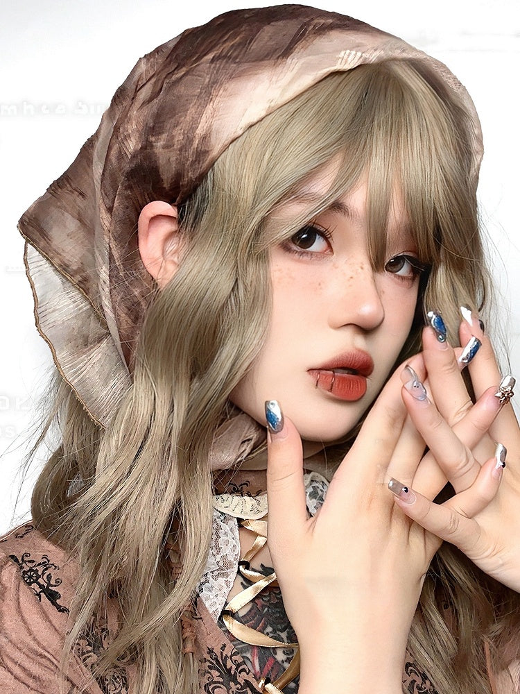 Dark Brown Y2K Tie-dyed Scarf