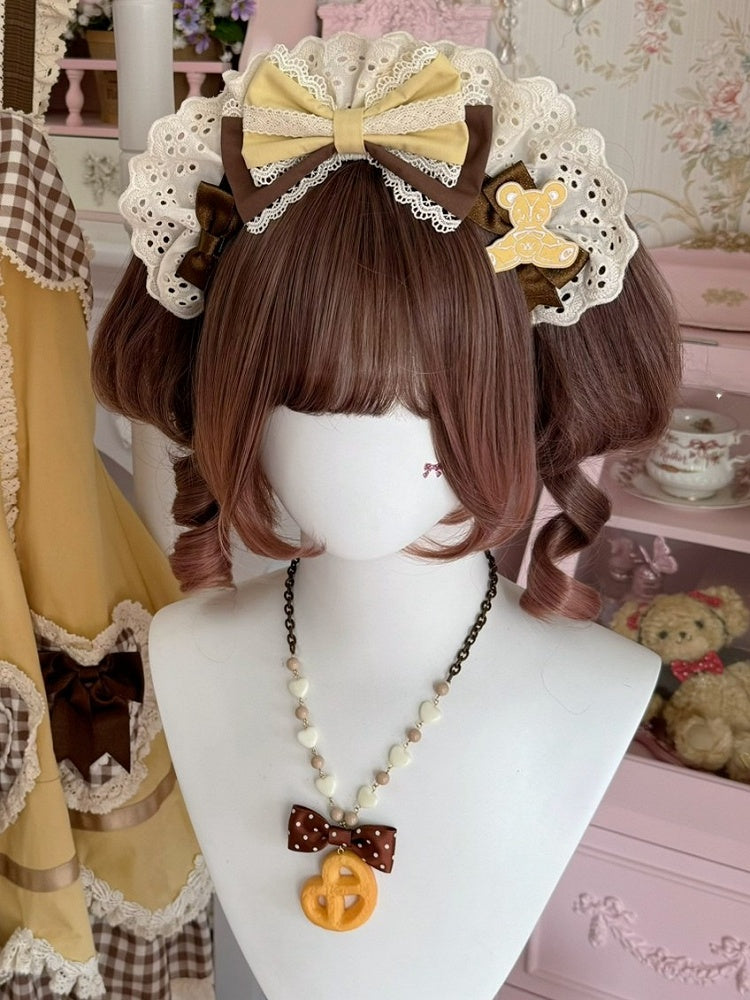 3 Color Options Bowknot Details Lace Trim KC