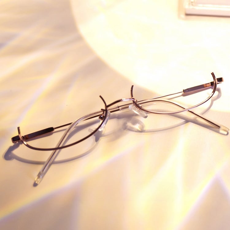 Cyberpunk Rose Gold Semi-rimless Glasses Y2K Lensless Eyeglasses Frame