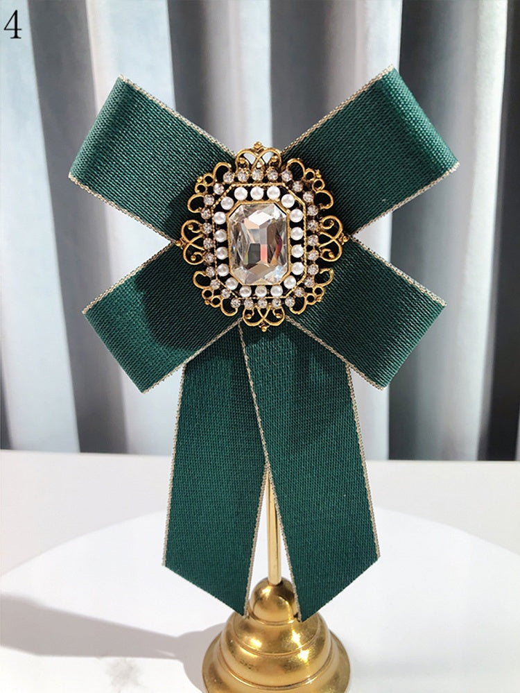 8 Options Preppy Style Rhinestone Decorated Bow Tie