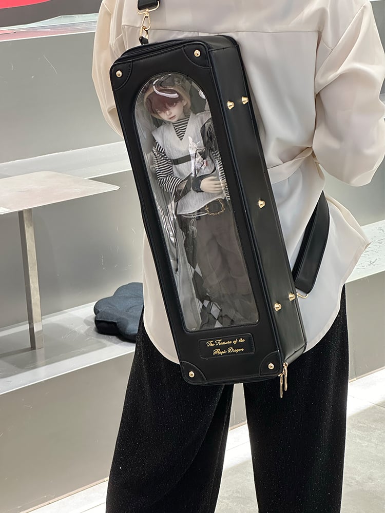 Black 1/4 Scale BJD Doll Bag – Wear as Crossbody, Backpack, or Tote (3-Way Style)