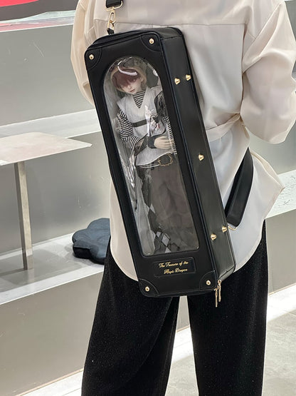 Black 1/4 Scale BJD Doll Bag – Wear as Crossbody, Backpack, or Tote (3-Way Style)