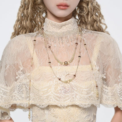 Romantic Goth Layered Beaded Necklace