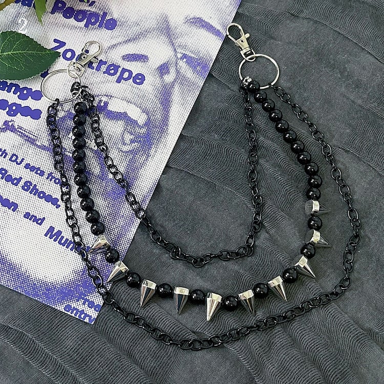 2 Options Black Studs Decorated Chain Dress Accessory