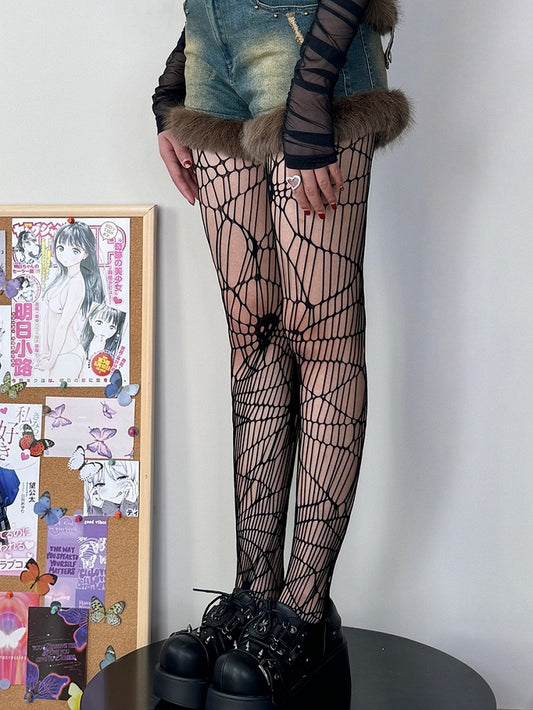 Black Y2K Skeleton Details Cut-out Design Tights