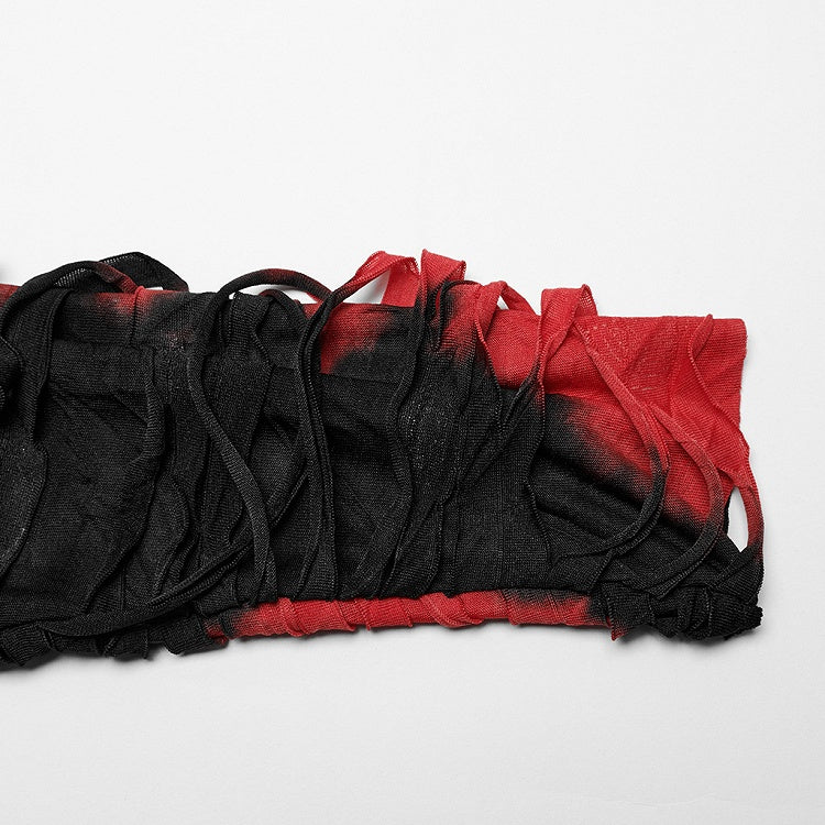 Black and Red Punk Hollow Out T-shirt