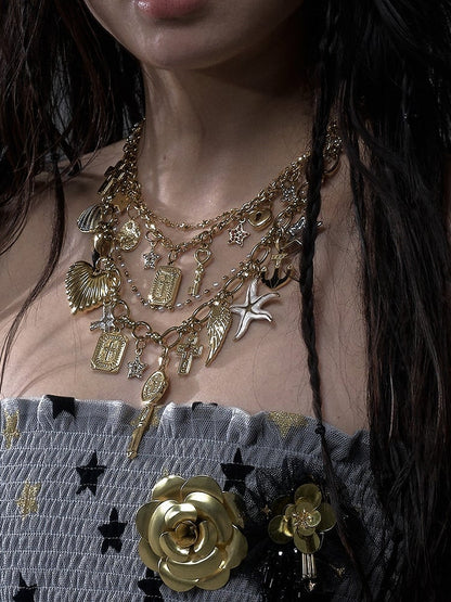 6 Options Punk Cross Charm Necklace/Waist Chain