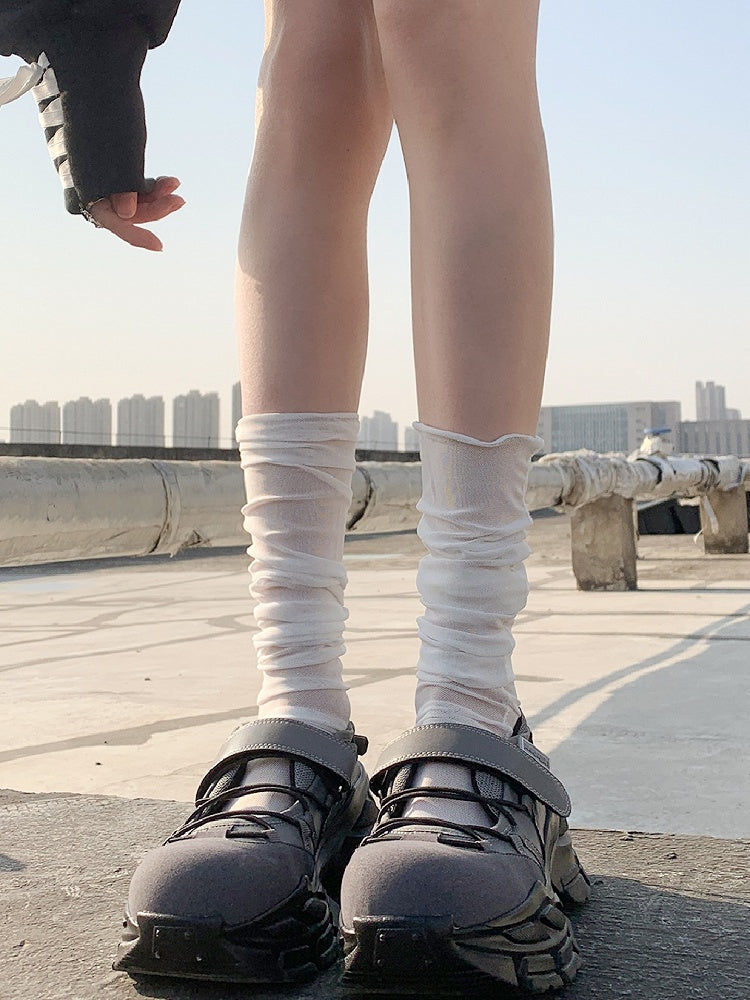 Beige/Pink/White/Nude Loose Under-Knee Stockings