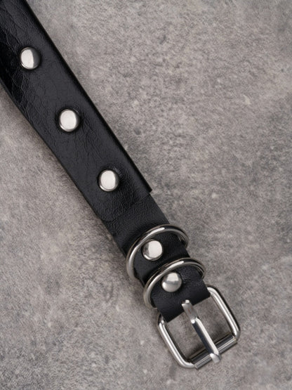 Black Gothic Cross Pendant Studs Design Buckle Choker