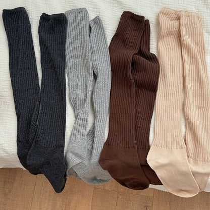 White/Apricot/Coffee/Light Grey/Dark Grey/Black Knitted Leg Warmers