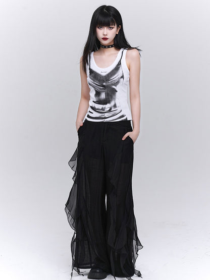 White/Black Glomorous Slim-fitting Tank Top