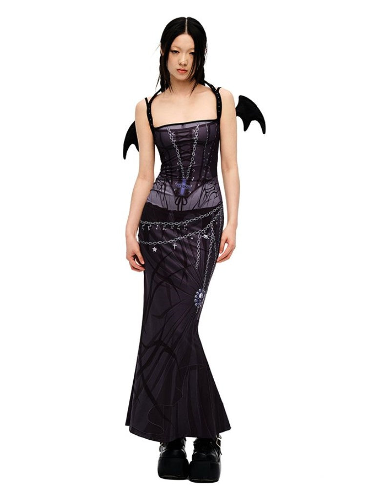 Punk Black Devil Wings Choker