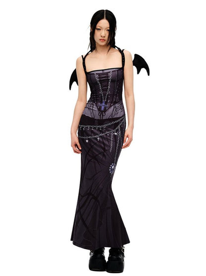 Punk Black Devil Wings Choker