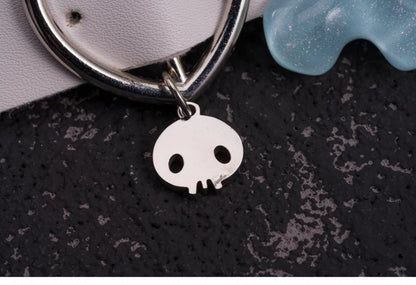 Bone Decorated White PU Heart Buckle Hairclip