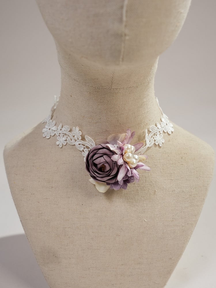 Purple Floral Choker
