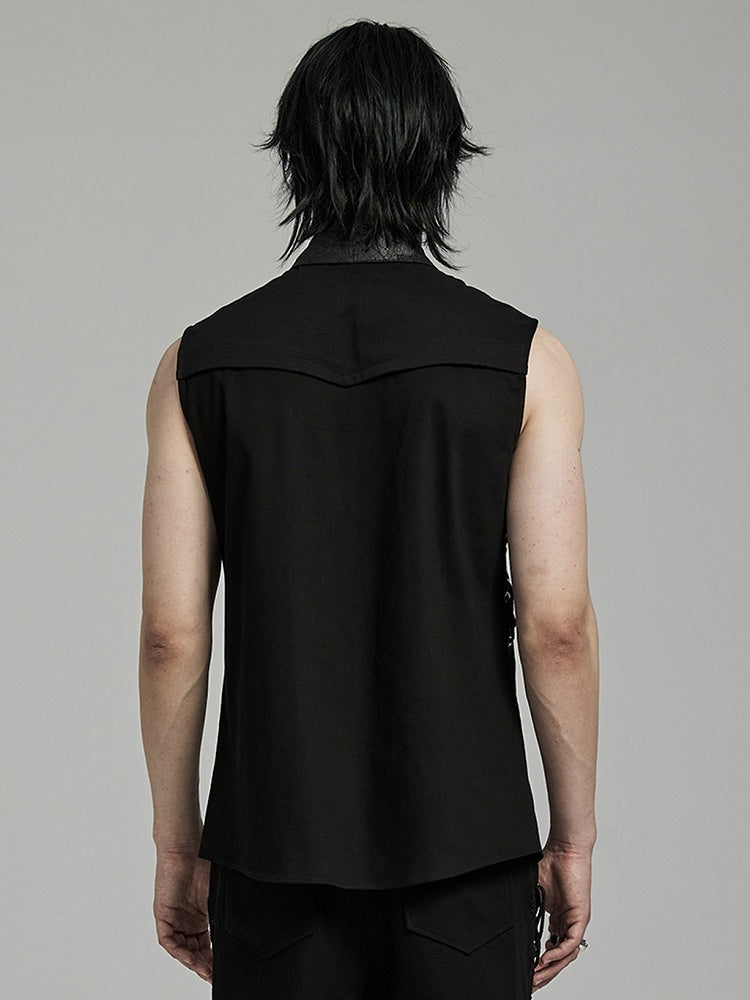 Punk Asymmetric Sleeveless Shirt