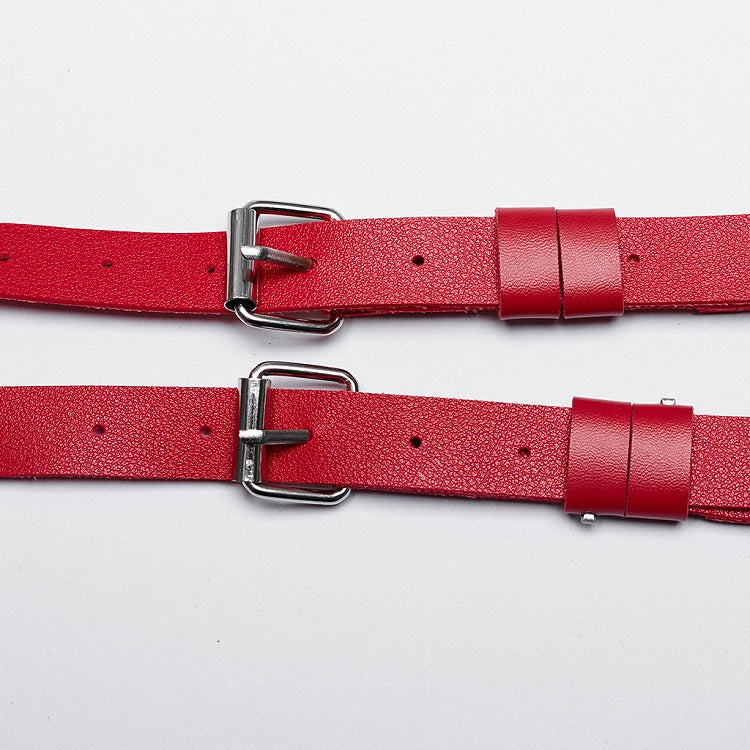 Red Punk PU Harness