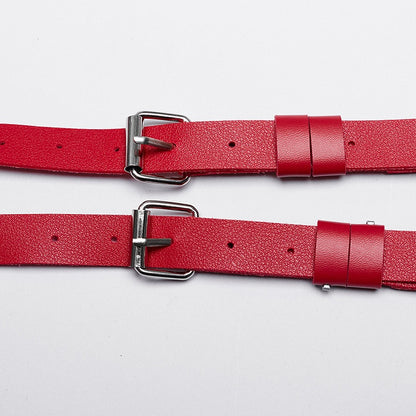 Red Punk PU Harness
