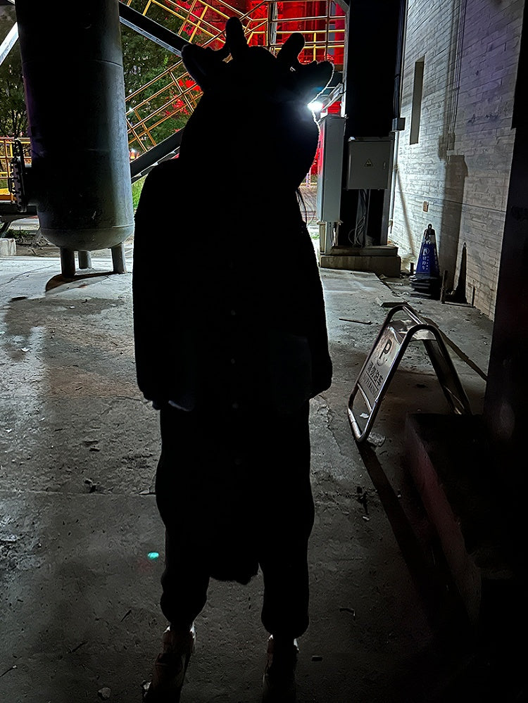 Black and White Grim Reaper Gothic Winter Plush Pajama Set Nightgown with Pants