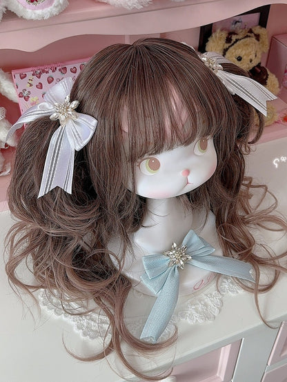 5 Color Options Rhinestone Snow Decorated Bowknot Hairclip