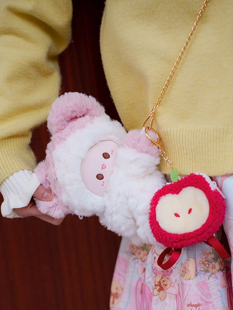 White&Pink Plush Cute Mouse Backpack/Crossbody Bag + 2 Options Backpack Keychain Small/Middle Size