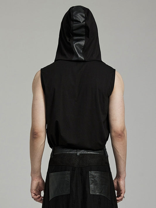 Black Punk Hooded Tank Top